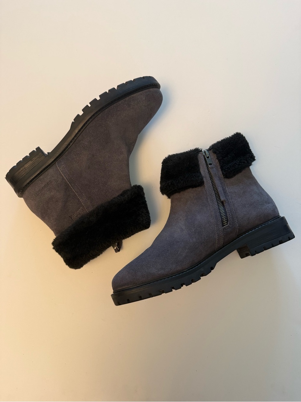 Cougar Kendal Waterproof Suede Faux-Fur Trim Ankle Boots size 9
